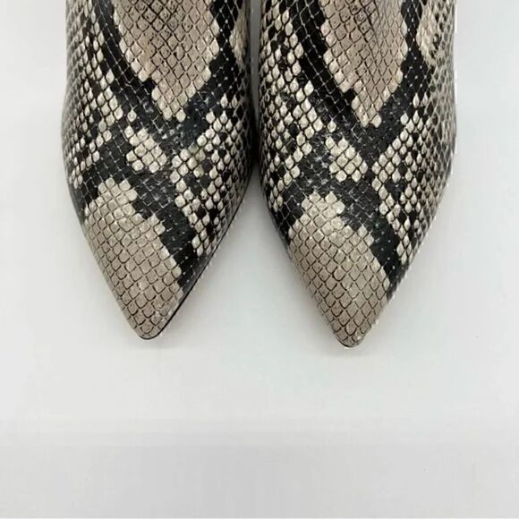 Marc Fisher Gray MF Jelly 3 Leather Snake Print Grey Ankle Boots 10 - Picture 10 of 15